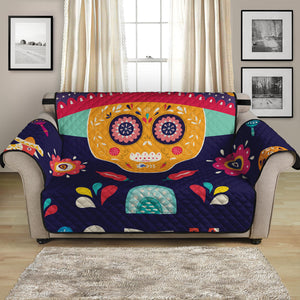 Mexican Skull Cinco de Mayo Print Loveseat Protector