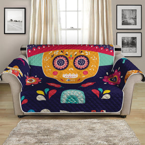 Mexican Skull Cinco de Mayo Print Loveseat Protector