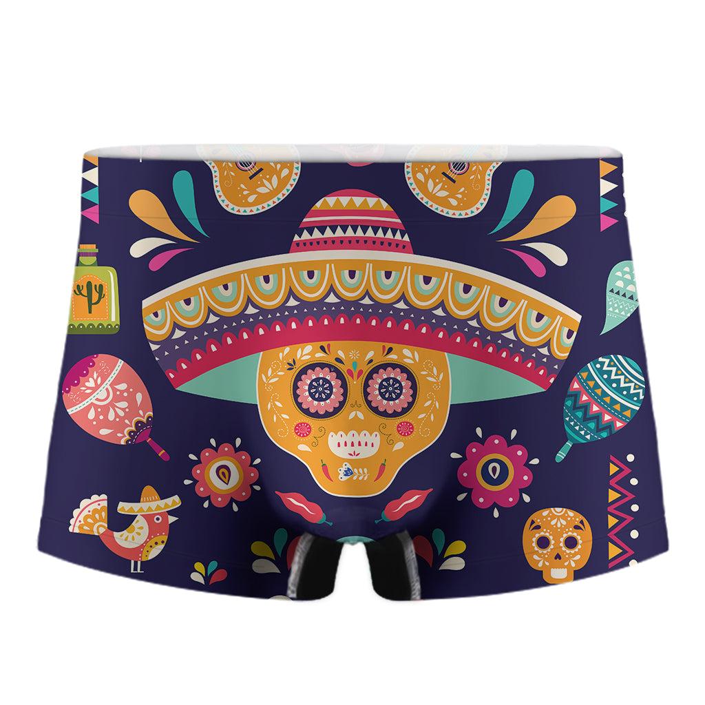 Mexican Skull Cinco de Mayo Print Men's Boxer Briefs