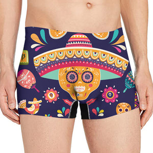 Mexican Skull Cinco de Mayo Print Men's Boxer Briefs