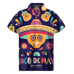 Mexican Skull Cinco de Mayo Print Men's Short Sleeve Shirt