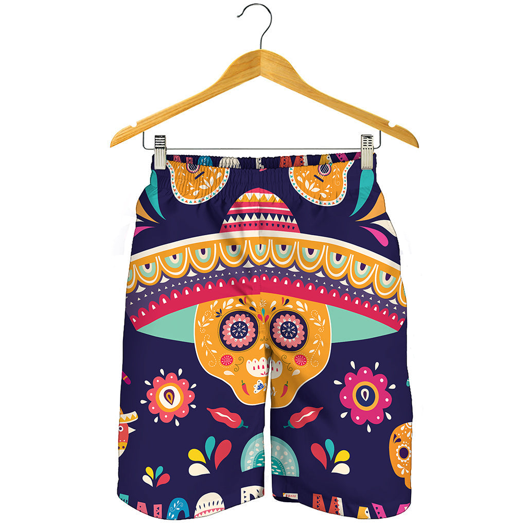 Mexican Skull Cinco de Mayo Print Men's Shorts