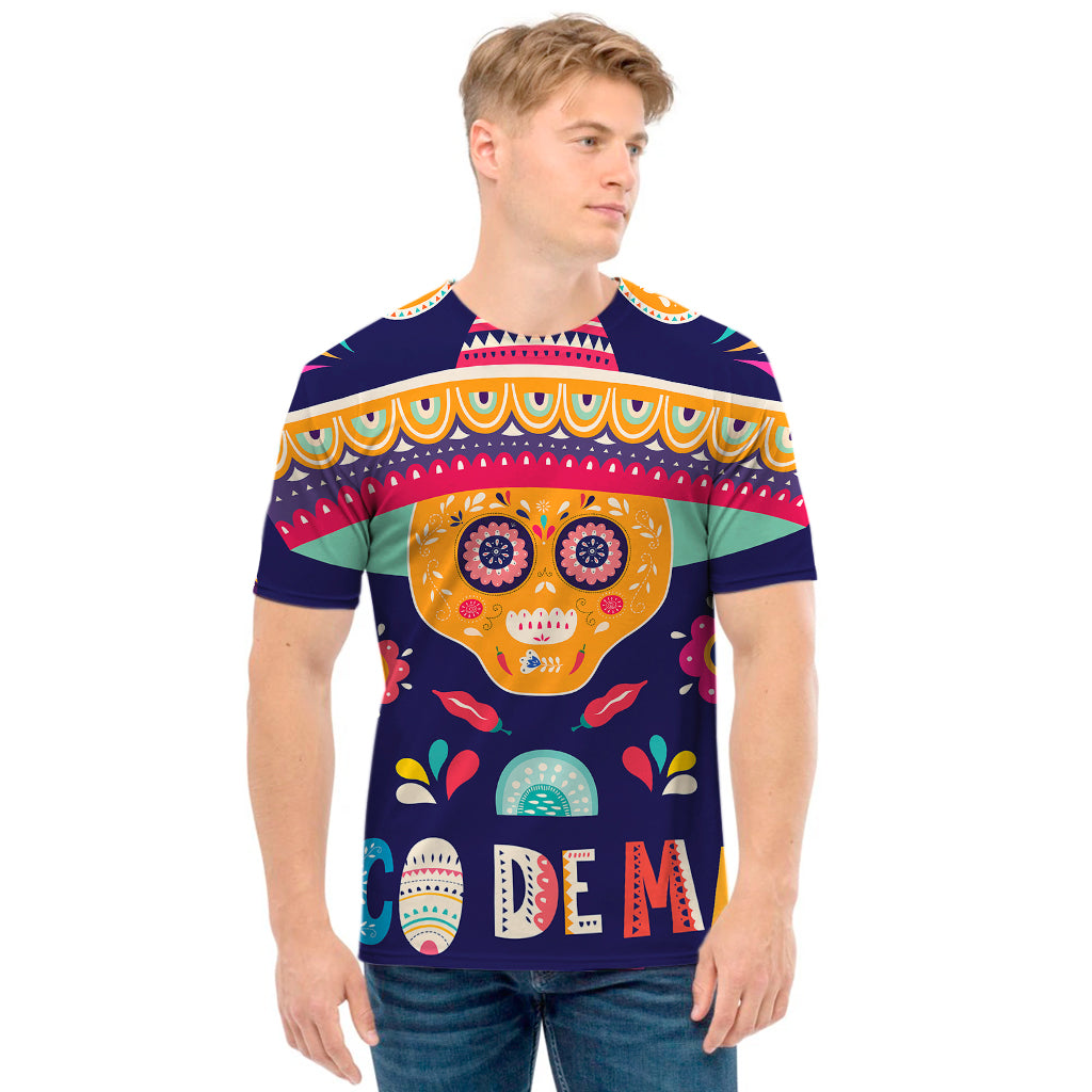 Mexican Skull Cinco de Mayo Print Men's T-Shirt