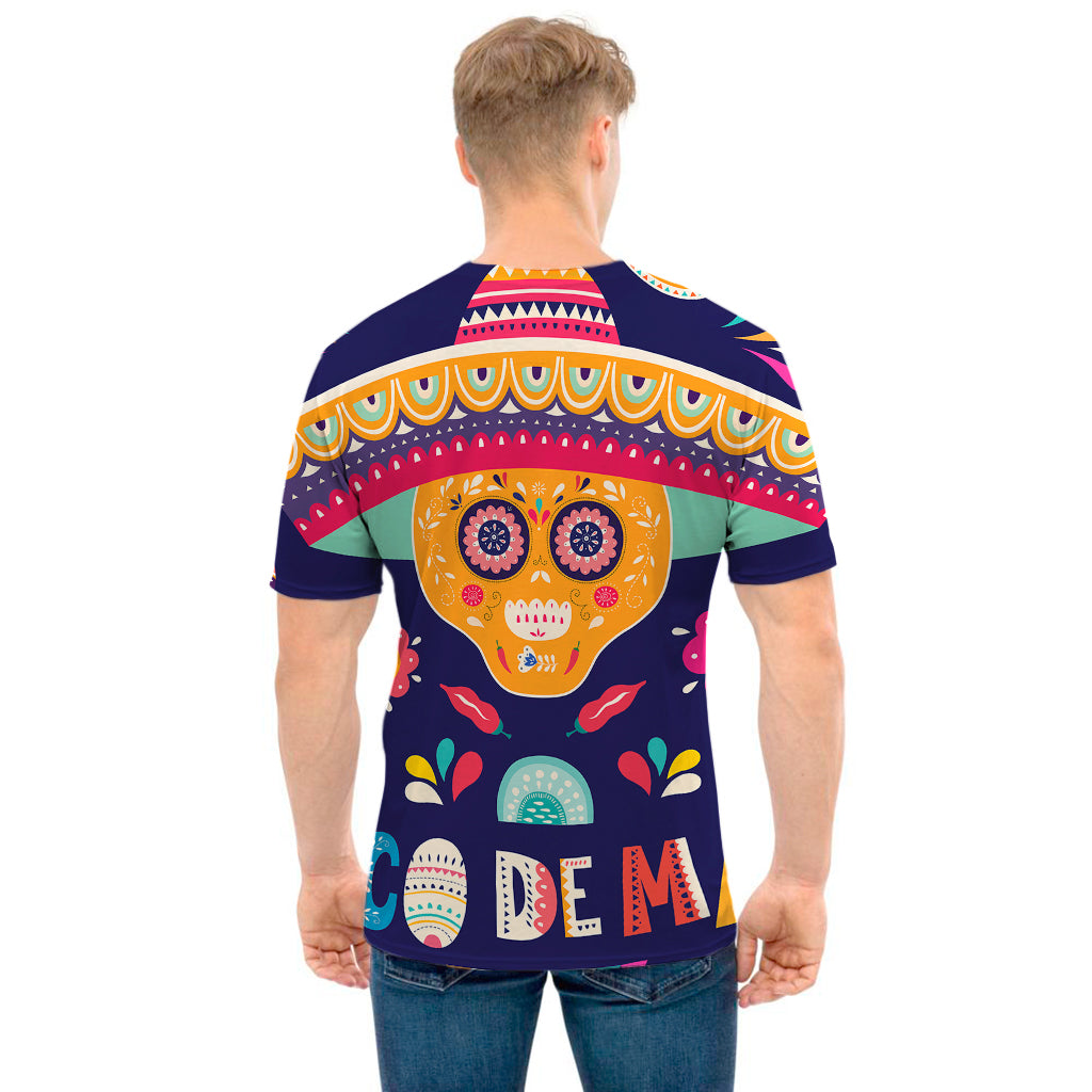 Mexican Skull Cinco de Mayo Print Men's T-Shirt