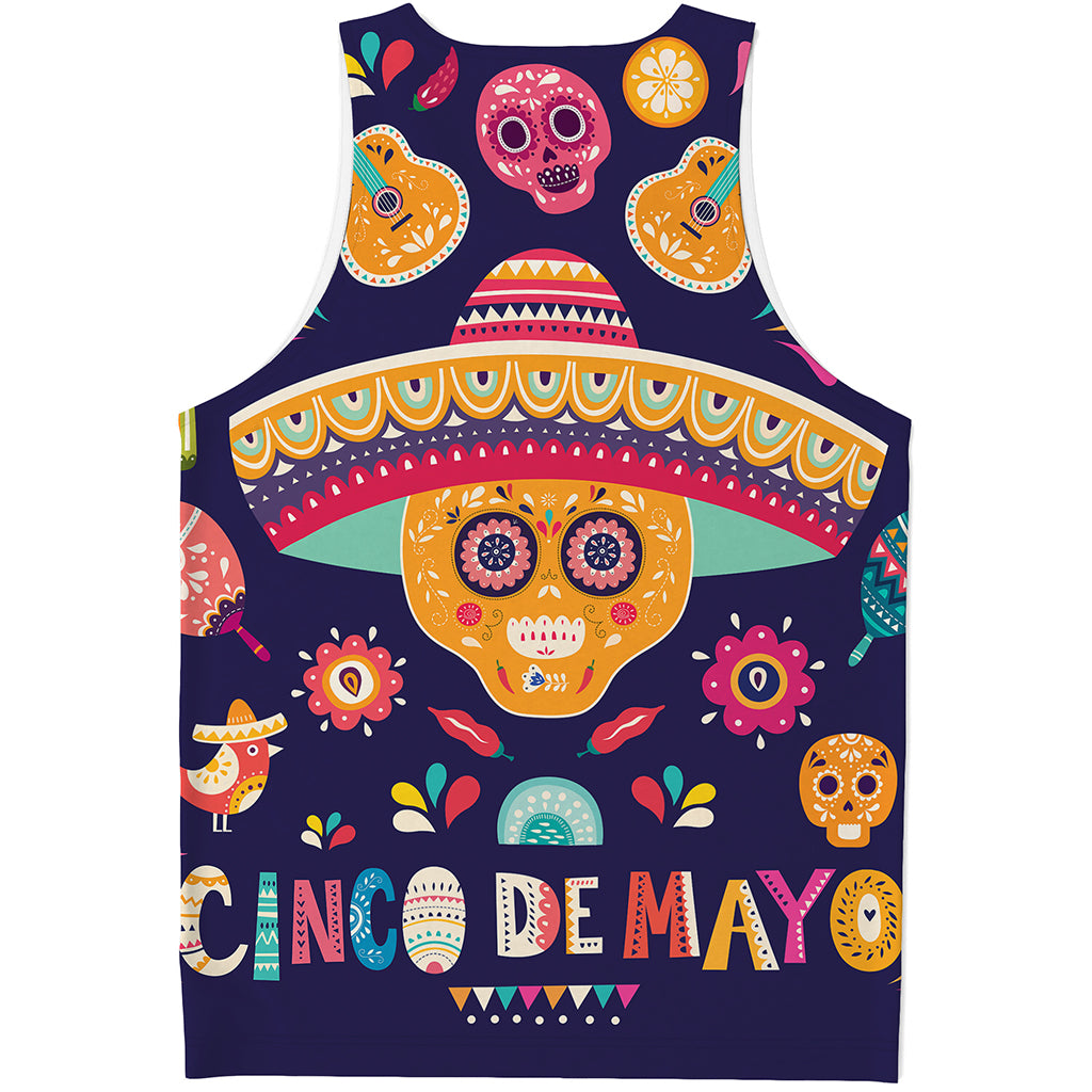 Mexican Skull Cinco de Mayo Print Men's Tank Top