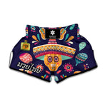 Mexican Skull Cinco de Mayo Print Muay Thai Boxing Shorts