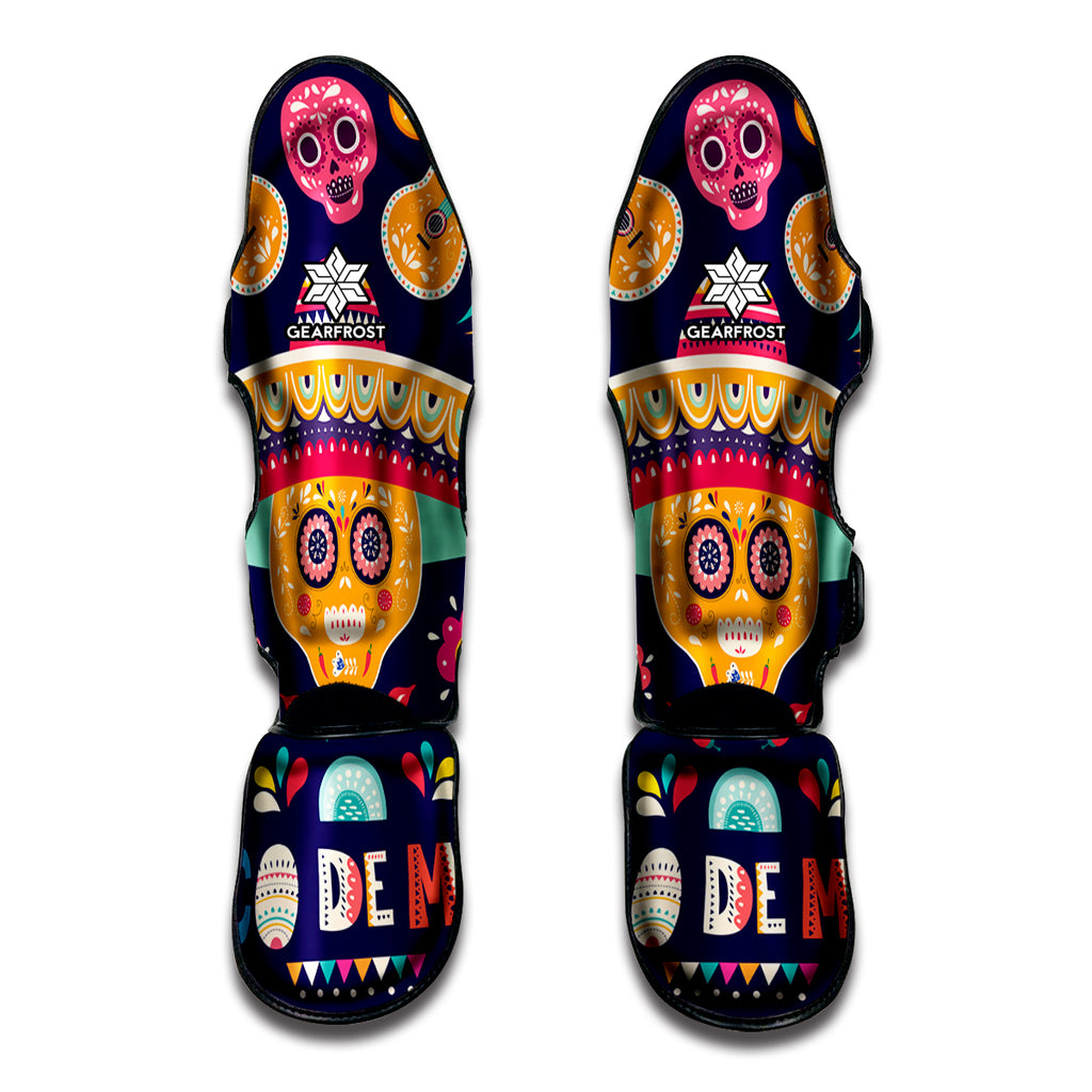 Mexican Skull Cinco de Mayo Print Muay Thai Shin Guard