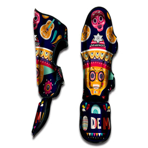 Mexican Skull Cinco de Mayo Print Muay Thai Shin Guard