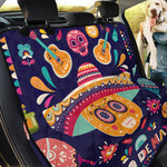 Mexican Skull Cinco de Mayo Print Pet Car Back Seat Cover