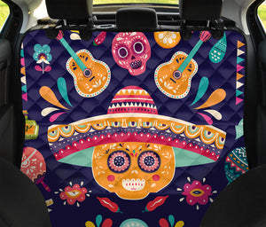 Mexican Skull Cinco de Mayo Print Pet Car Back Seat Cover