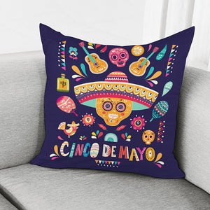 Mexican Skull Cinco de Mayo Print Pillow Cover