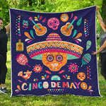 Mexican Skull Cinco de Mayo Print Quilt