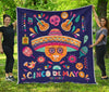 Mexican Skull Cinco de Mayo Print Quilt