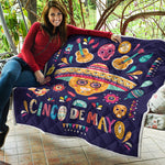 Mexican Skull Cinco de Mayo Print Quilt