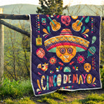 Mexican Skull Cinco de Mayo Print Quilt