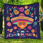 Mexican Skull Cinco de Mayo Print Quilt