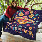 Mexican Skull Cinco de Mayo Print Quilt