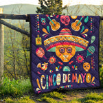 Mexican Skull Cinco de Mayo Print Quilt