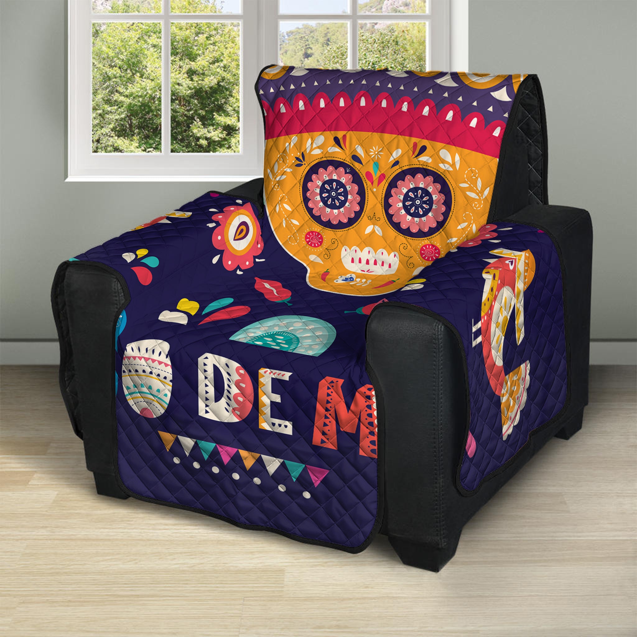 Mexican Skull Cinco de Mayo Print Recliner Protector