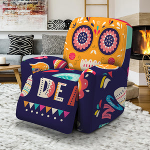 Mexican Skull Cinco de Mayo Print Recliner Slipcover