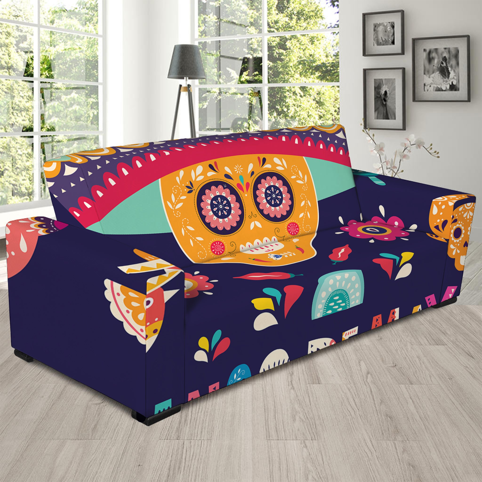 Mexican Skull Cinco de Mayo Print Sofa Slipcover