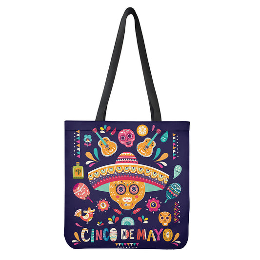 Mexican Skull Cinco de Mayo Print Tote Bag