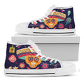 Mexican Skull Cinco de Mayo Print White High Top Sneakers