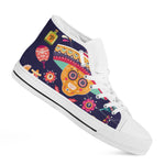 Mexican Skull Cinco de Mayo Print White High Top Shoes