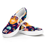 Mexican Skull Cinco de Mayo Print White Slip On Shoes