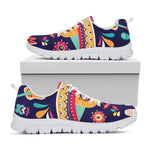 Mexican Skull Cinco de Mayo Print White Sneakers