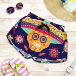 Mexican Skull Cinco de Mayo Print Women's Shorts