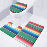 Mexican Striped Blanket Pattern Print 3 Piece Bath Mat Set