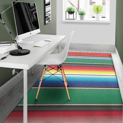 Mexican Striped Blanket Pattern Print Area Rug