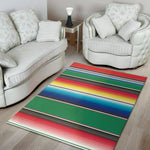 Mexican Striped Blanket Pattern Print Area Rug