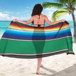 Mexican Striped Blanket Pattern Print Beach Sarong Wrap