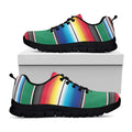Mexican Striped Blanket Pattern Print Black Running Shoes