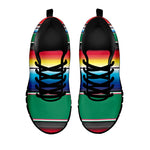 Mexican Striped Blanket Pattern Print Black Sneakers