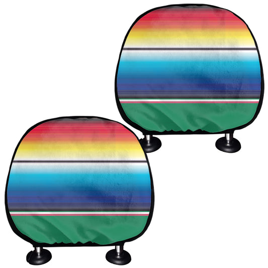 Mexican Striped Blanket Pattern Print Car Headrest Covers