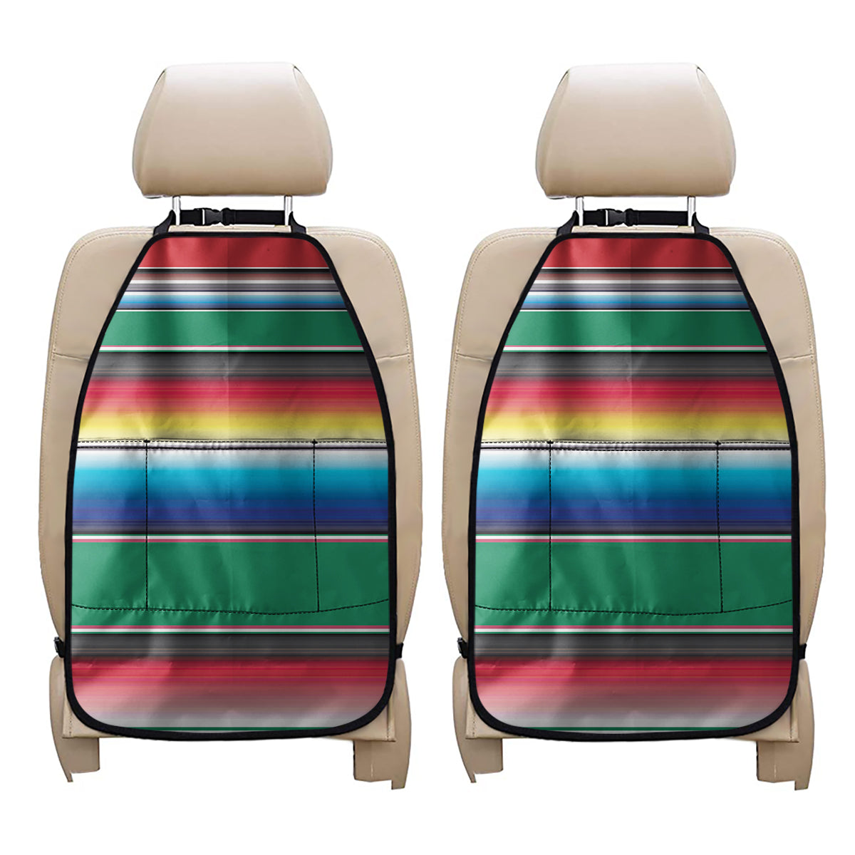 Mexican Striped Blanket Pattern Print Car Seat Organizers