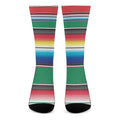 Mexican Striped Blanket Pattern Print Crew Socks