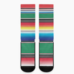 Mexican Striped Blanket Pattern Print Crew Socks