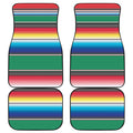 Mexican Striped Blanket Pattern Print Front and Back Car Floor Mats