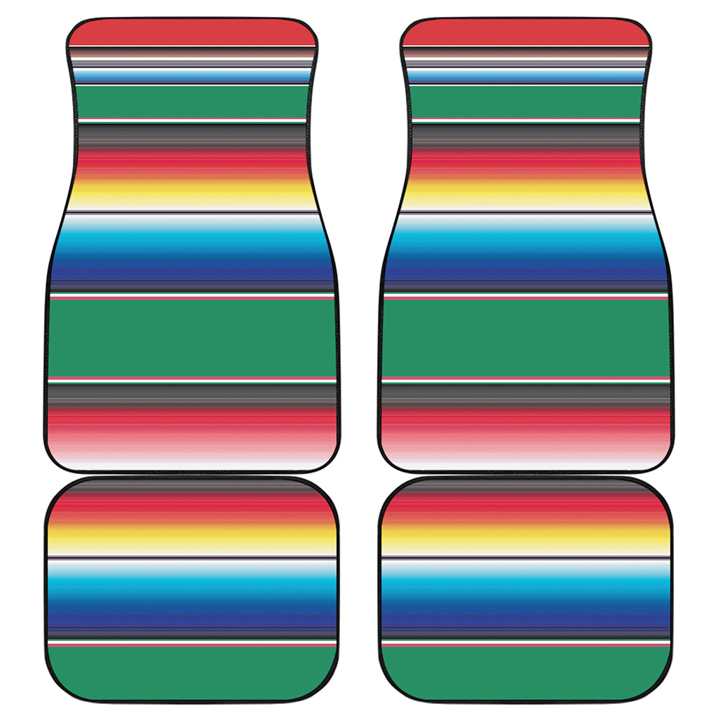 Mexican Striped Blanket Pattern Print Front and Back Car Floor Mats