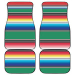 Mexican Striped Blanket Pattern Print Front and Back Car Floor Mats