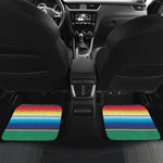 Mexican Striped Blanket Pattern Print Front and Back Car Floor Mats