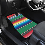 Mexican Striped Blanket Pattern Print Front and Back Car Floor Mats