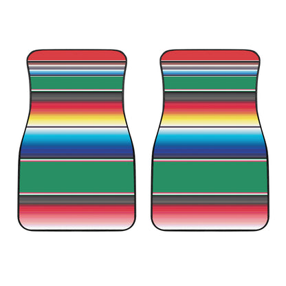Mexican Striped Blanket Pattern Print Front Car Floor Mats