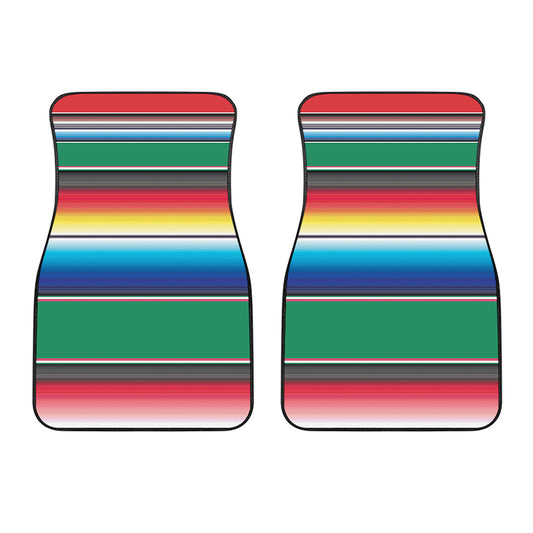 Mexican Striped Blanket Pattern Print Front Car Floor Mats