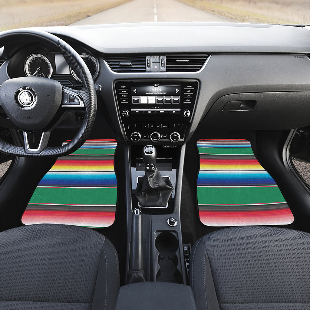 Mexican Striped Blanket Pattern Print Front Car Floor Mats
