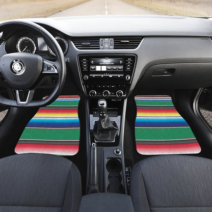 Mexican Striped Blanket Pattern Print Front Car Floor Mats